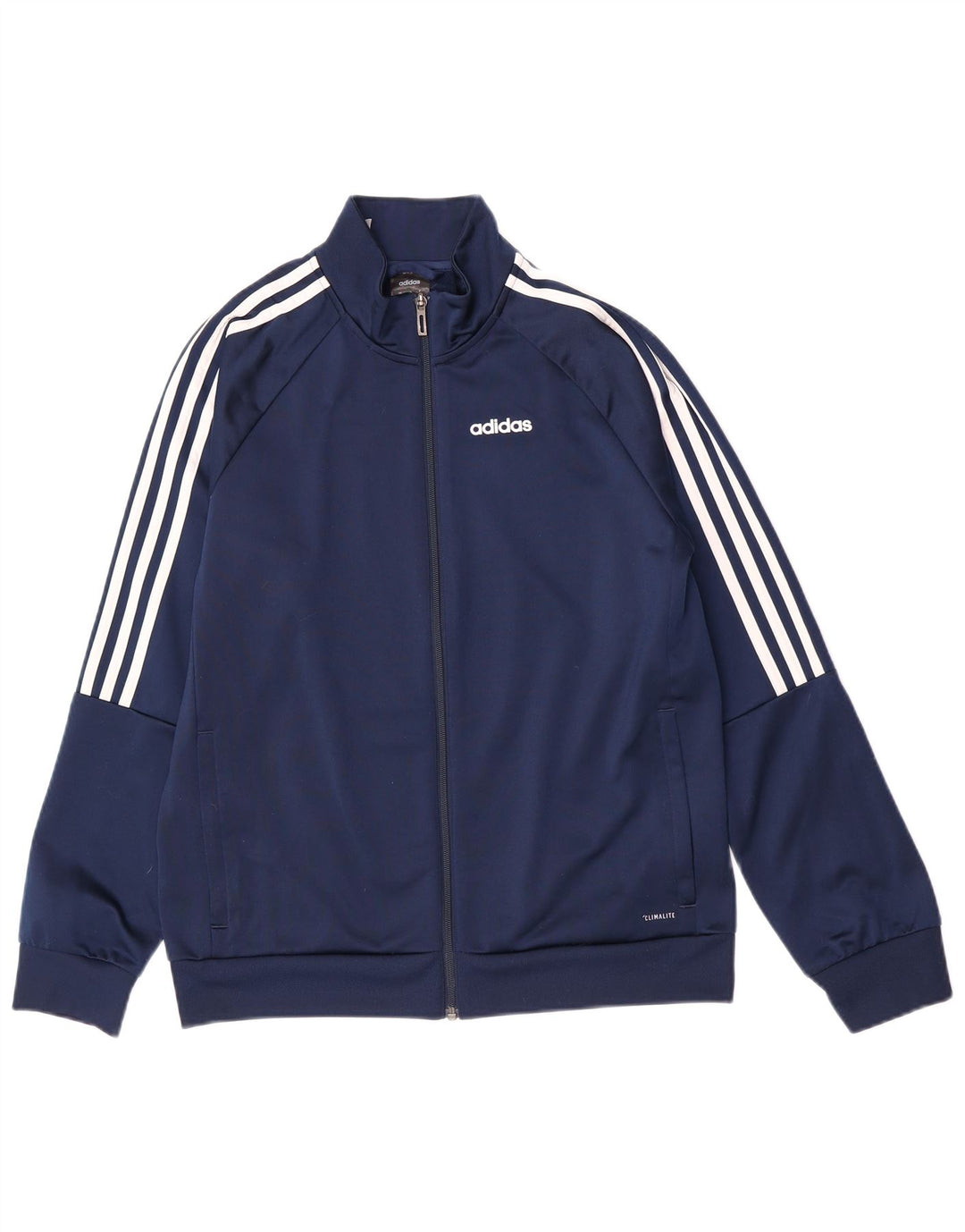 Veste de survêtement Adidas Garçon Climalite 13-14 ans Bleu Marine Polyester
