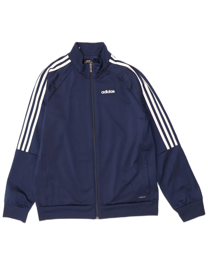 Veste de survêtement Adidas Garçon Climalite 13-14 ans Bleu Marine Polyester