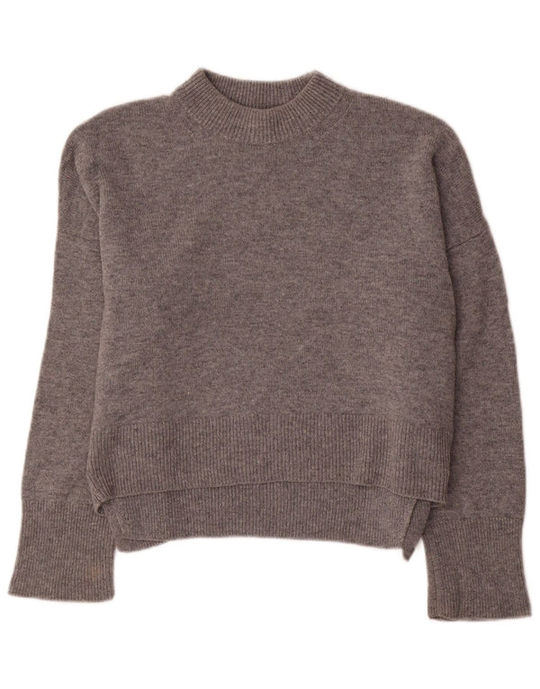 Whistles Pull surdimensionné à col roulé pour femme UK 10 Petite laine grise