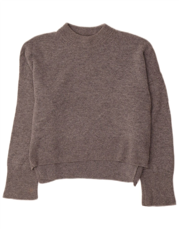 Whistles Pull surdimensionné à col roulé pour femme UK 10 Petite laine grise