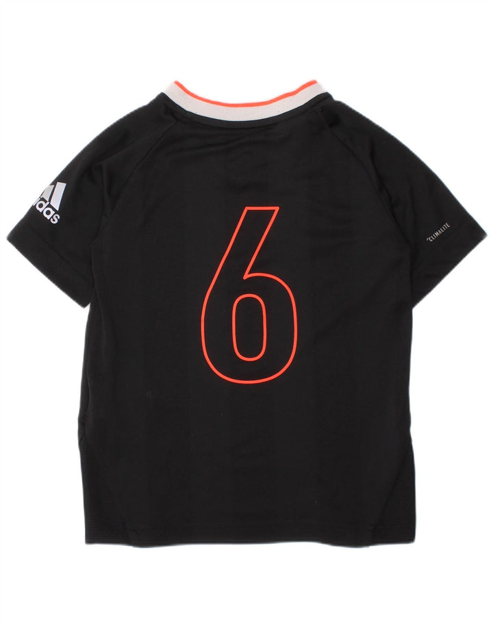 ADIDAS Garçons Climalite T-Shirt Top 4-5 ans Petit Noir Polyester