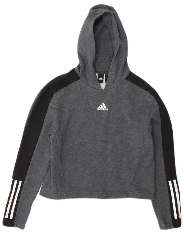 Adidas Pull à capuche fille 13-14 ans Gris Colorblock Coton