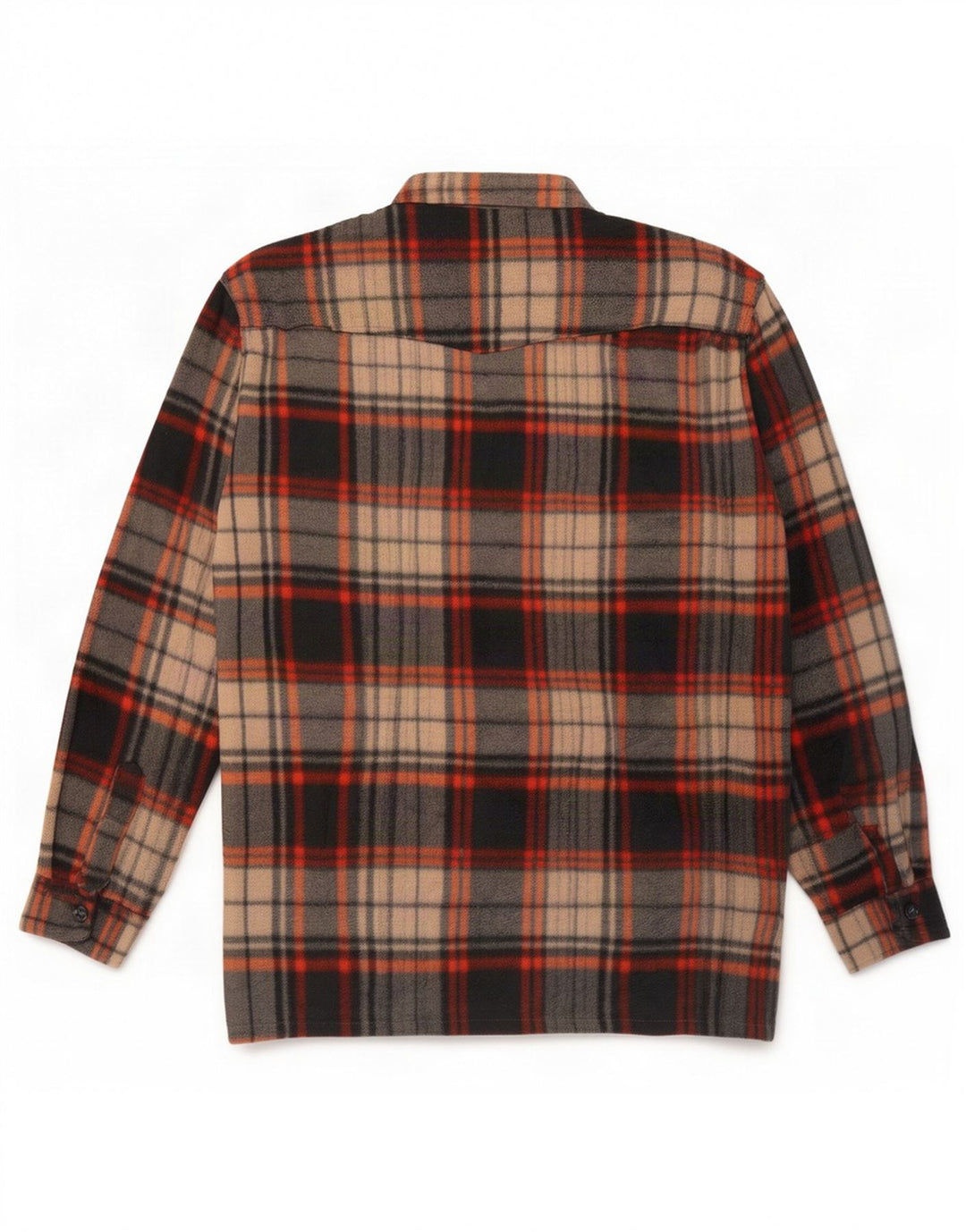 Chemise polaire homme vintage polyester à carreaux marron moyen