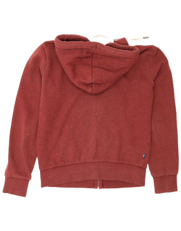 Superdry Pull à capuche zippé coupe régulière pour homme Petit coton bordeaux