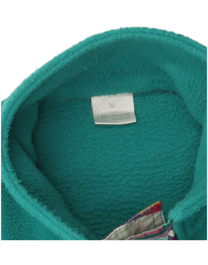 Basic Pull polaire à col boutonné pour homme en polyester géométrique turquoise moyen
