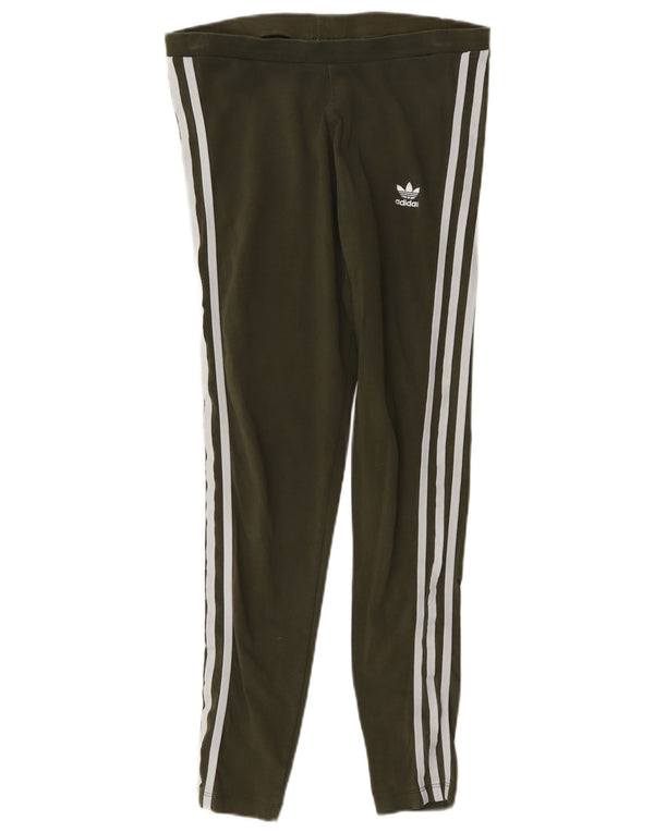Adidas Leggings Femme UK 14 Coton Kaki Moyen
