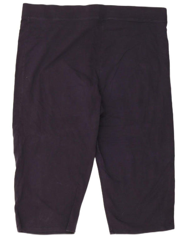Marks & Spencer Legging Capri Femme UK 24 4XL Bleu Marine Coton