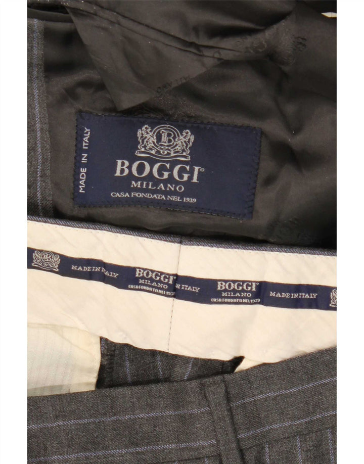 Boggi Costume 2 pièces pour homme IT 48 Medium W31 L32 Gris laine à fines rayures