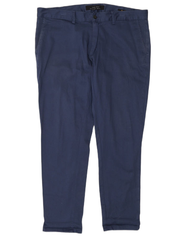 Zara Pantalon Chino Slim Homme EU 46 XL W36 L28 Bleu Marine