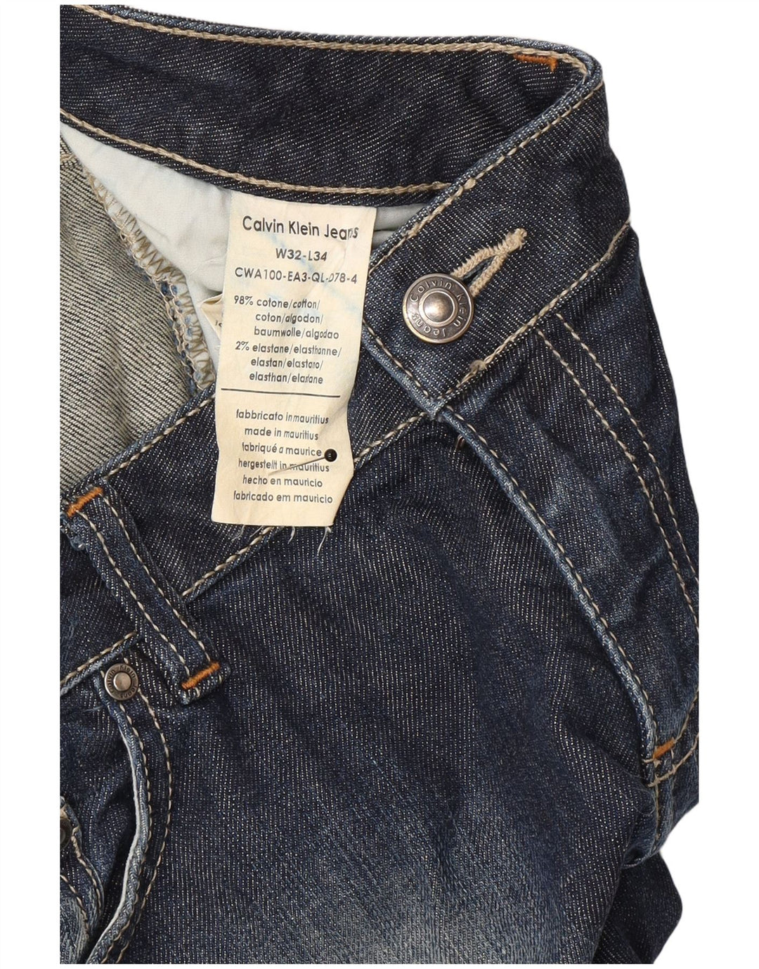 Calvin Klein Jeans Bootcut Femme W32 L34 Bleu Marine Coton