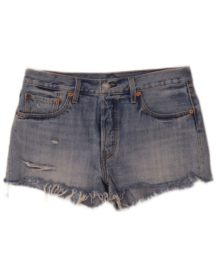 Levi's Short 501 Distressed Denim W31 Femme Bleu Moyen Coton
