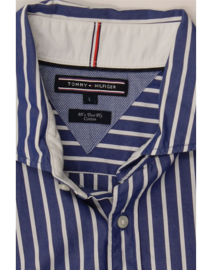 Tommy Hilfiger Chemise Homme Large Bleu Rayé Coton