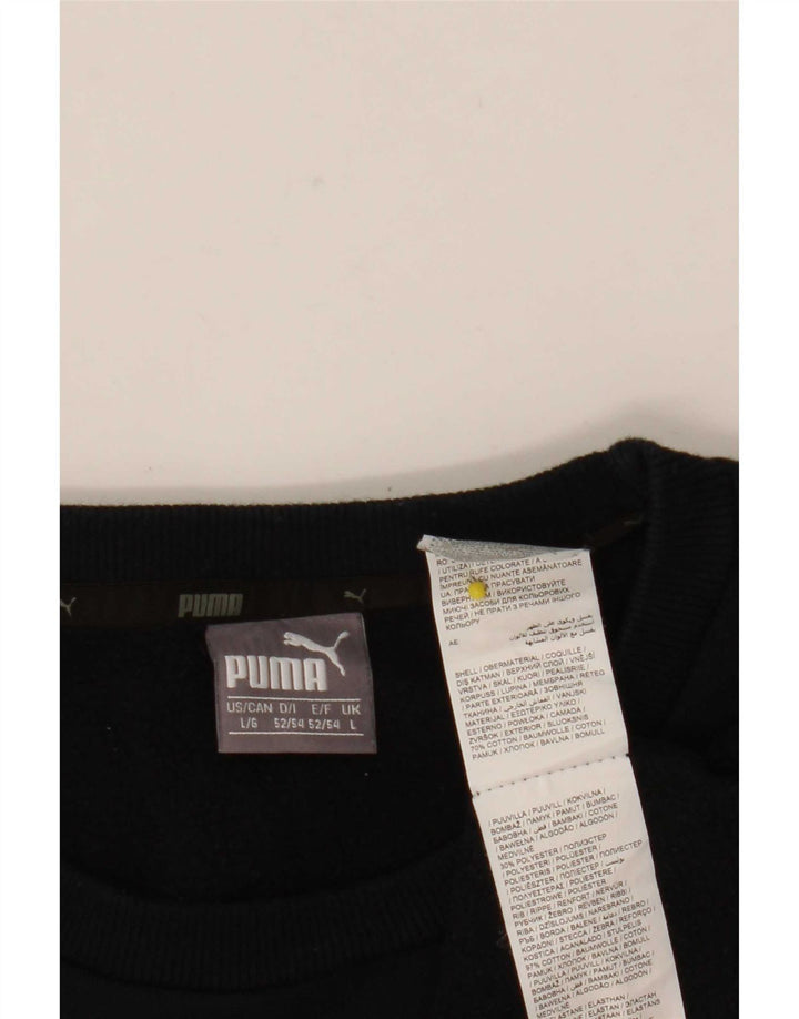 Puma Sweat-shirt graphique pour homme en coton noir Taille L