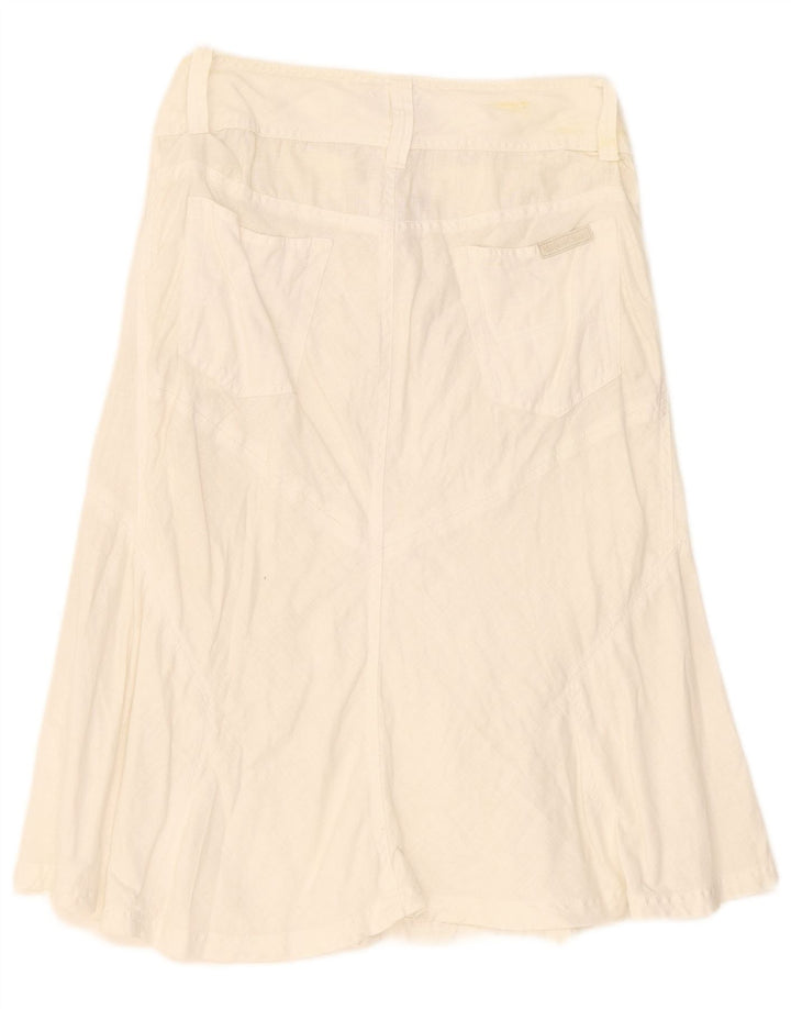 Marlboro Classics Jupe trapèze pour femme EU 42 Large W30 Lin blanc