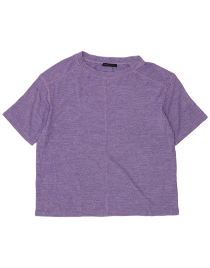 MARKS & SPENCER T-Shirt Femme UK 12 Violet Moyen Viscose