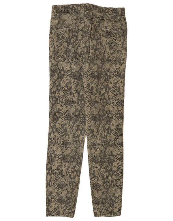 Zara Jean Slim Femme EU 40 Moyen W30 L28 Kaki Imprimé Animal