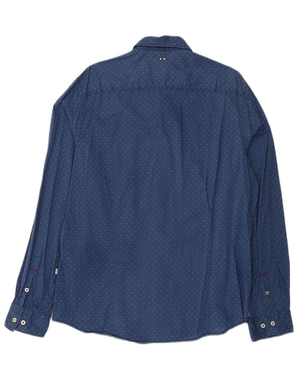 Napapijri Chemise à motif abstrait pour homme 2XL Bleu Coton