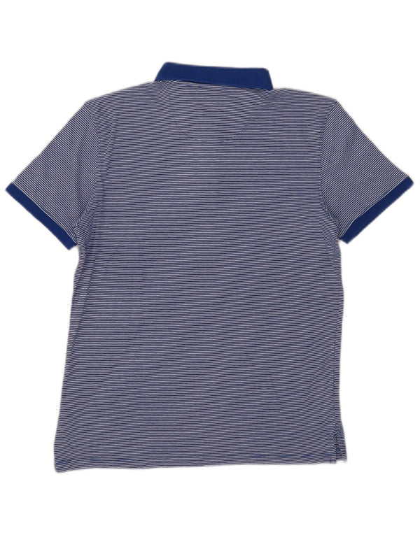 Calvin Klein Polo Homme Petit Coton Bleu à Fines Rayures