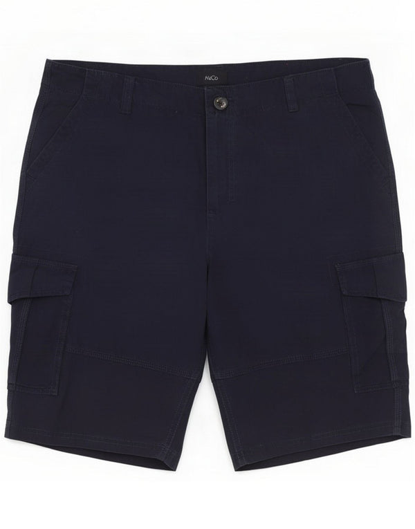 M&Co Short cargo pour homme Large W36 Bleu marine Coton