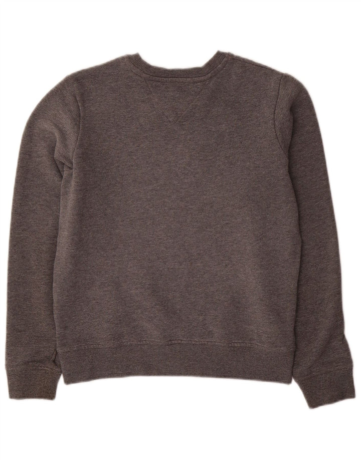 TOMMY HILFIGER Sweat-shirt graphique surdimensionné pour femme UK 6 XS Gris