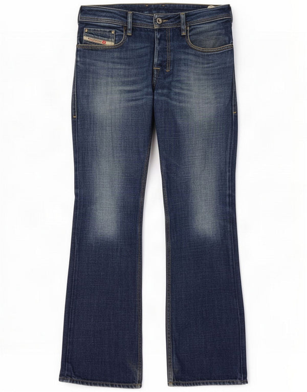 Diesel Mens Zatiny Regular Bootcut Jeans W30 L30 Blue Cotton