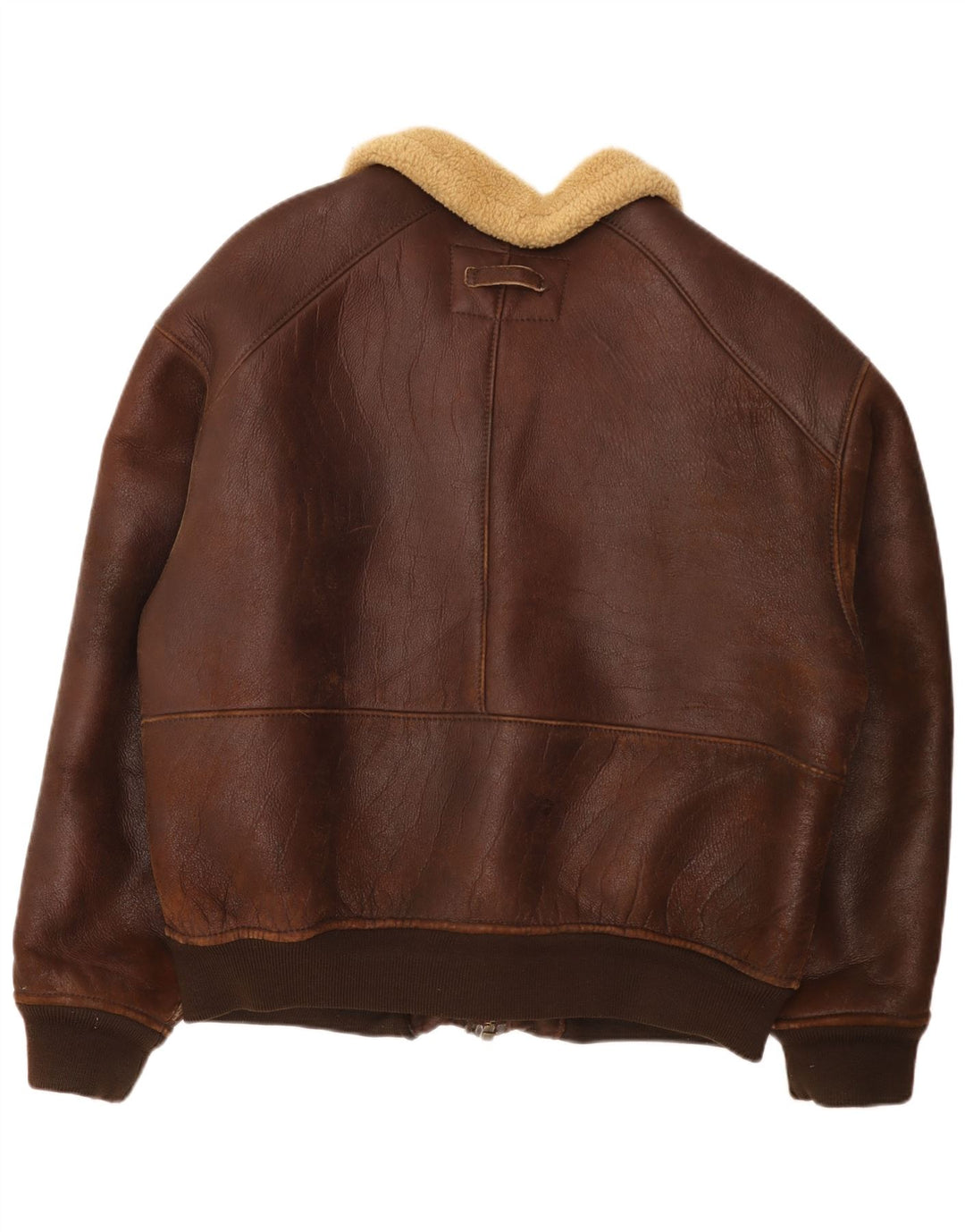 vintage Mens Bomber Shearling Veste UK 42 XL Marron