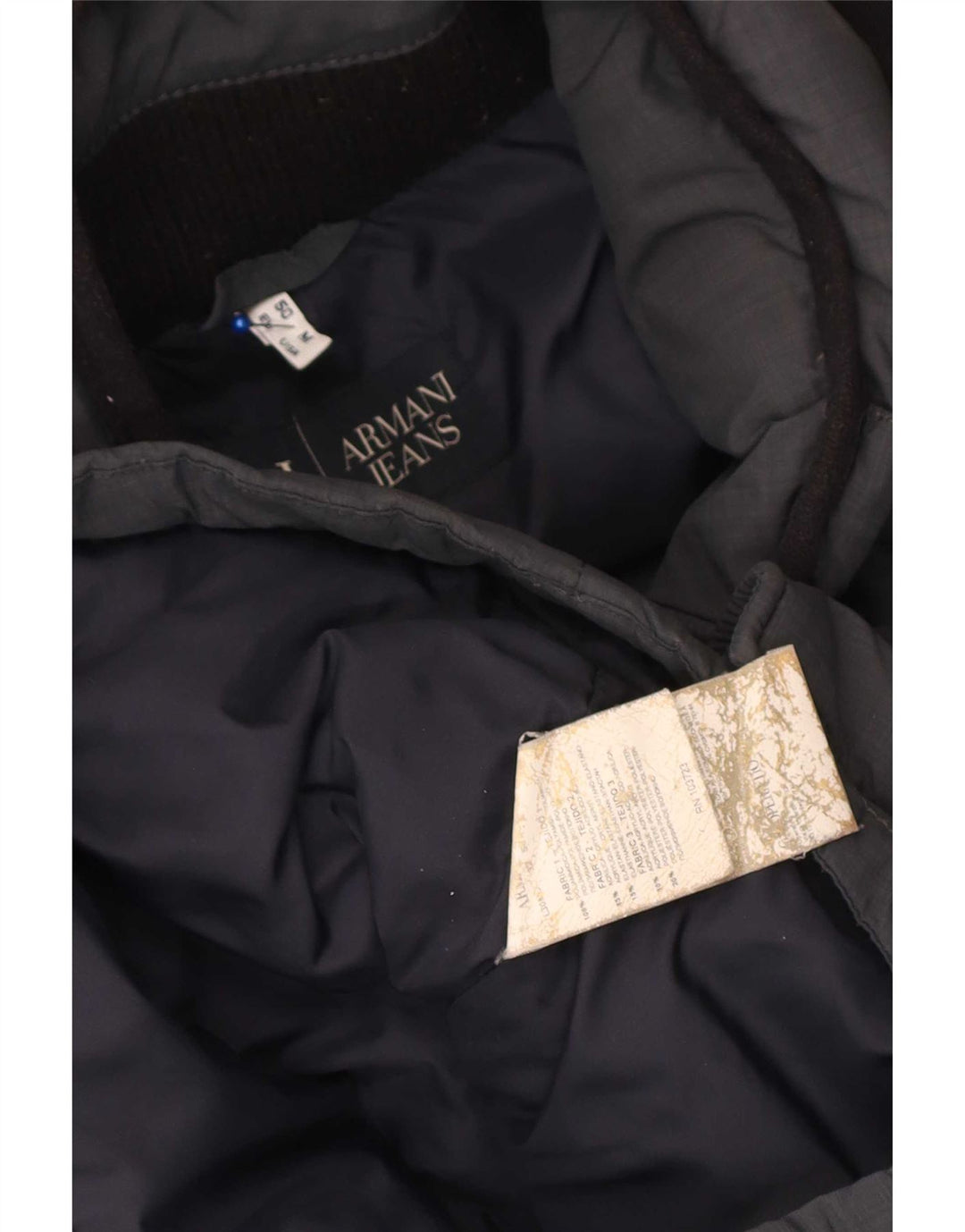 Armani Manteau rembourré à capuche pour homme UK 38 Gris moyen Polyamide