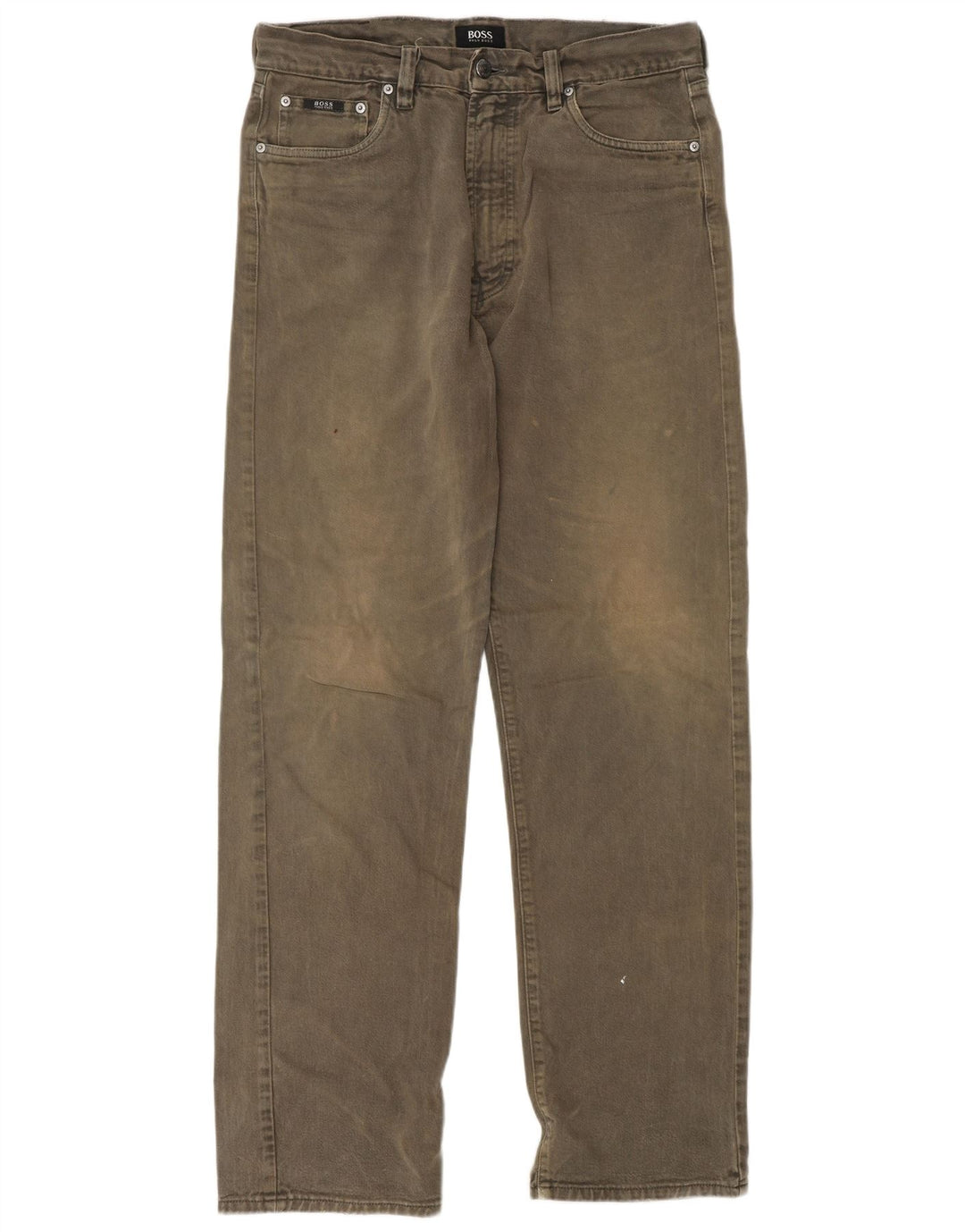 HUGO BOSS Jean Droit Arkansas Homme W34 L34 Kaki Coton