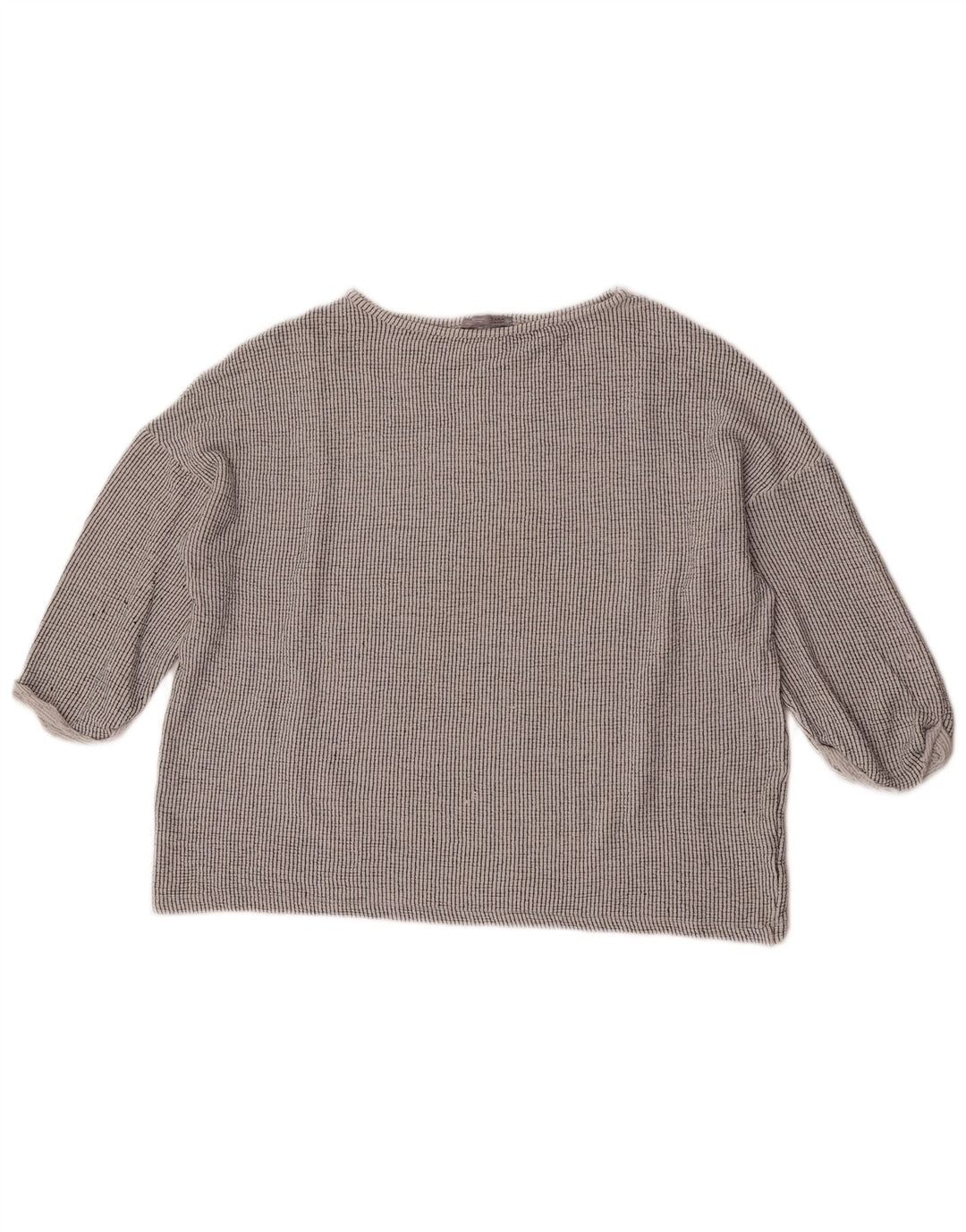Zara Chemisier surdimensionné à manches 3/4 pour femme UK 14 Gris moyen rayé