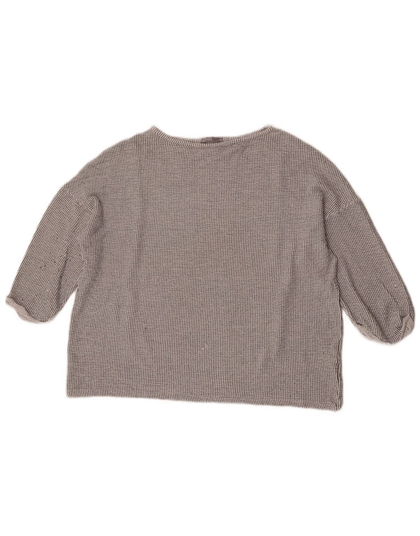 Zara Chemisier surdimensionné à manches 3/4 pour femme UK 14 Gris moyen rayé