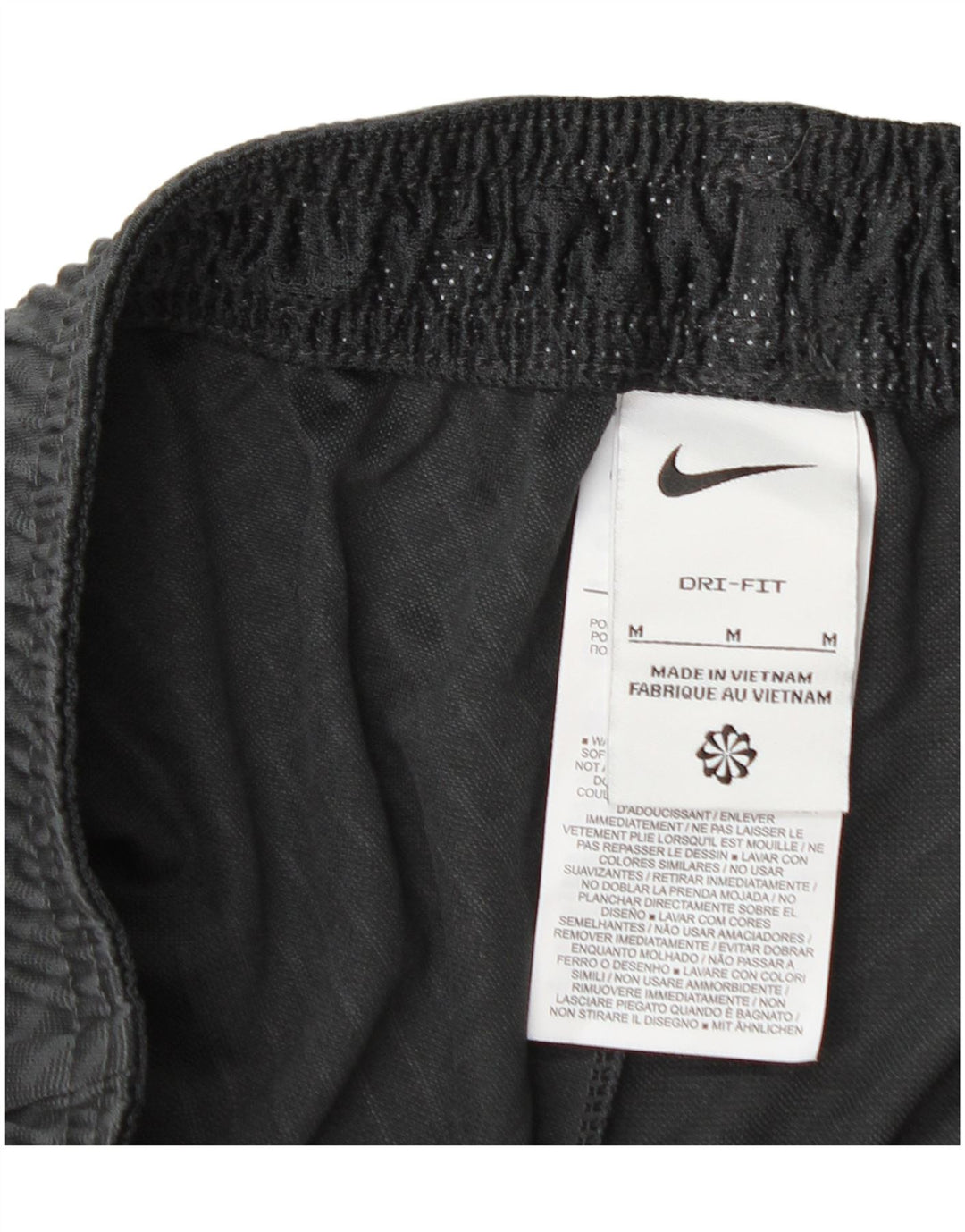 Nike Short de sport Dri Fit pour homme en polyester géométrique noir moyen