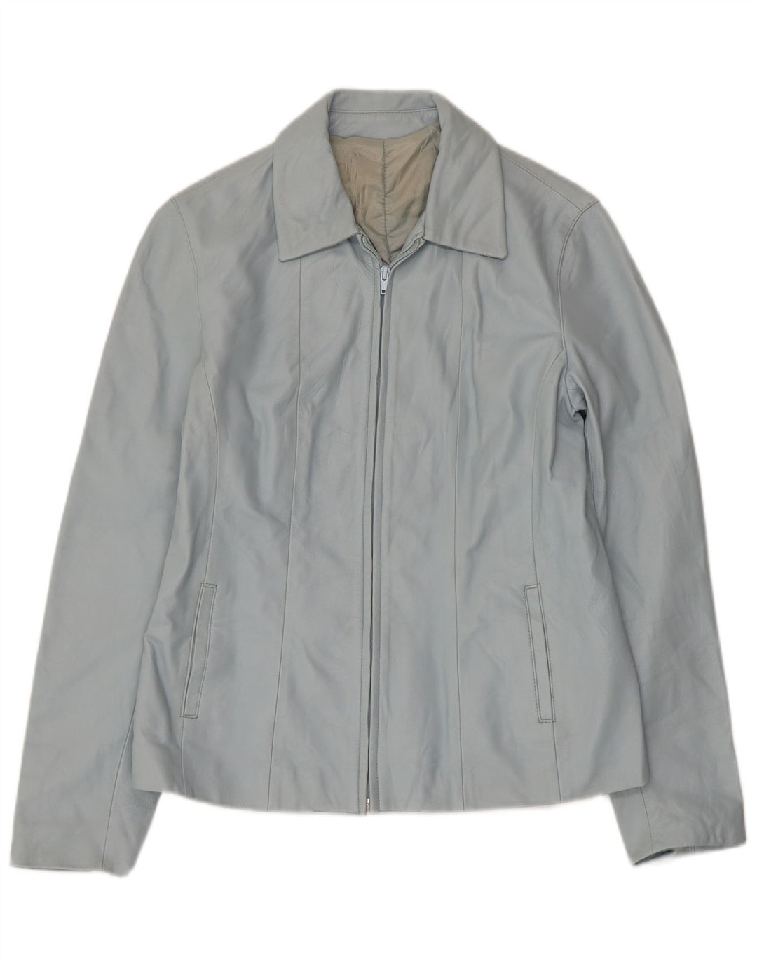 Veste en cuir femme VINTAGE IT 46 grand cuir bleu