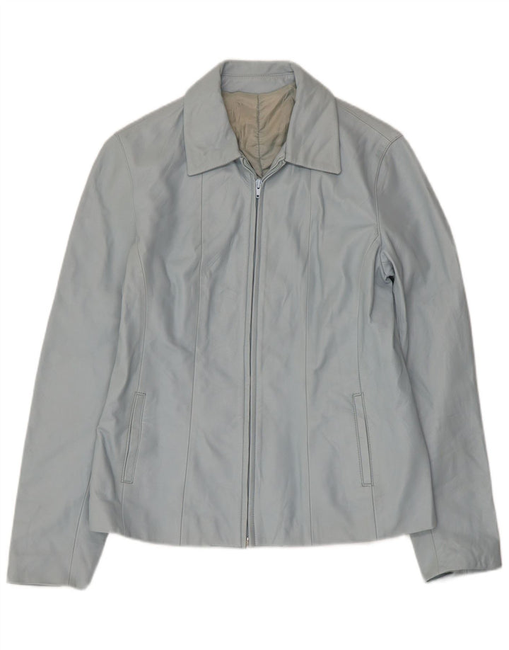 Veste en cuir femme VINTAGE IT 46 grand cuir bleu