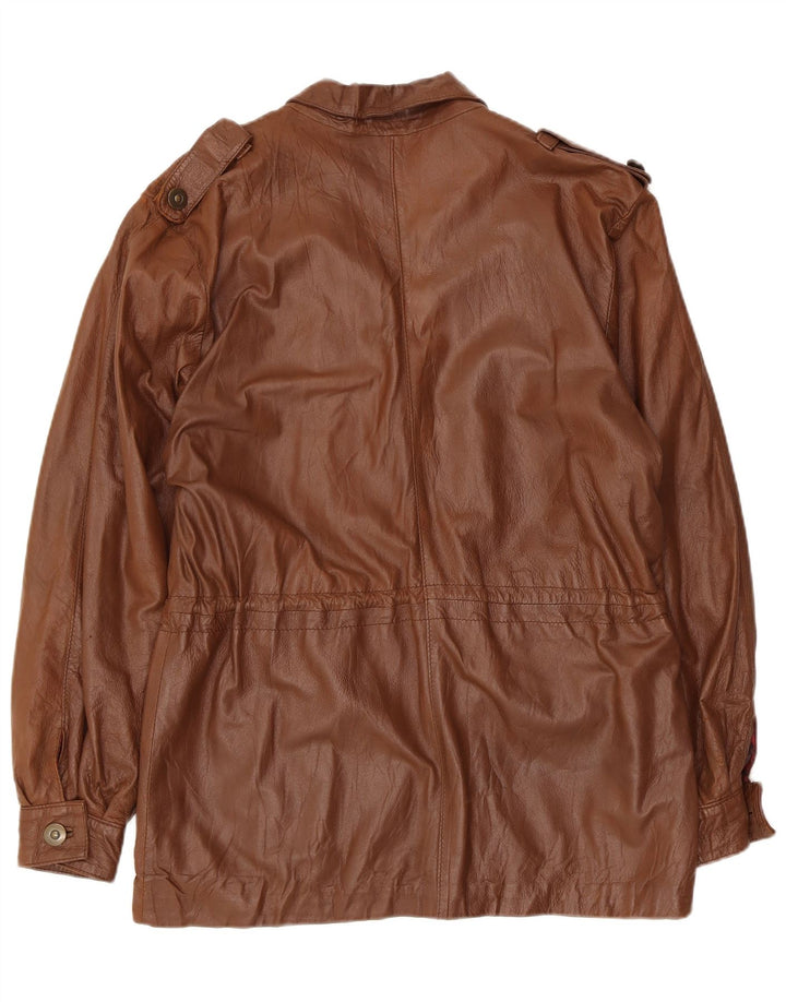 Erika Veste en cuir militaire pour femme IT 44 Marron moyen