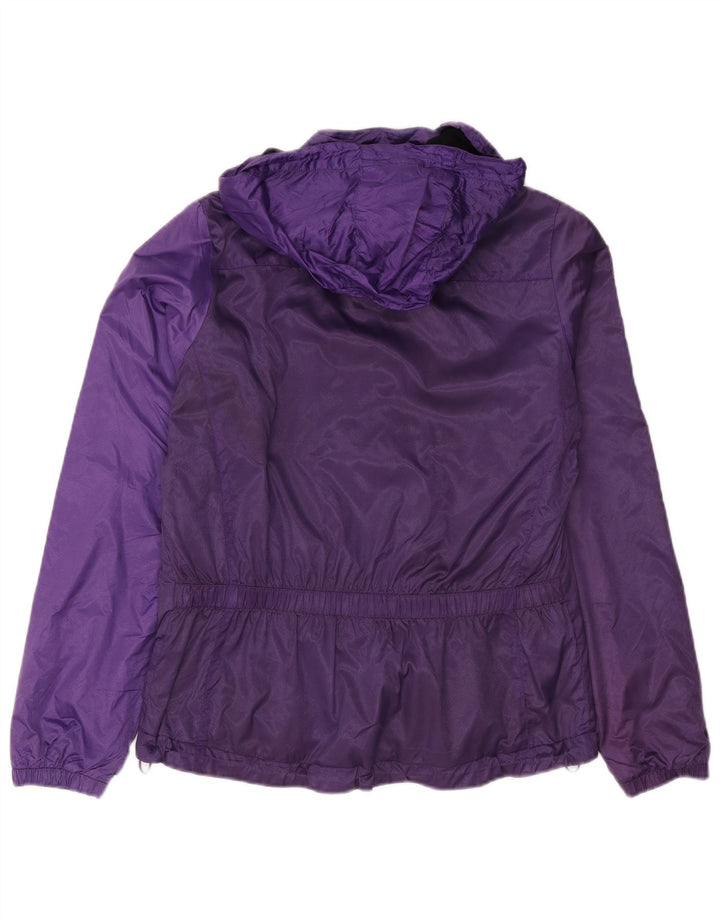 BRUGI Womens Hooded Windbreaker Jacket UK 14 Medium Purple Polyamide