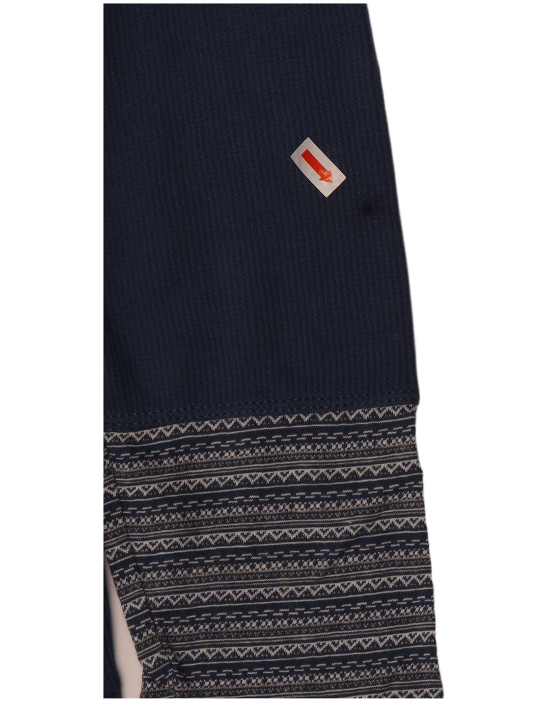 EDDIE BAUER Haut Femme Manches Longues UK 16 Grand Coton Rayé Bleu Marine