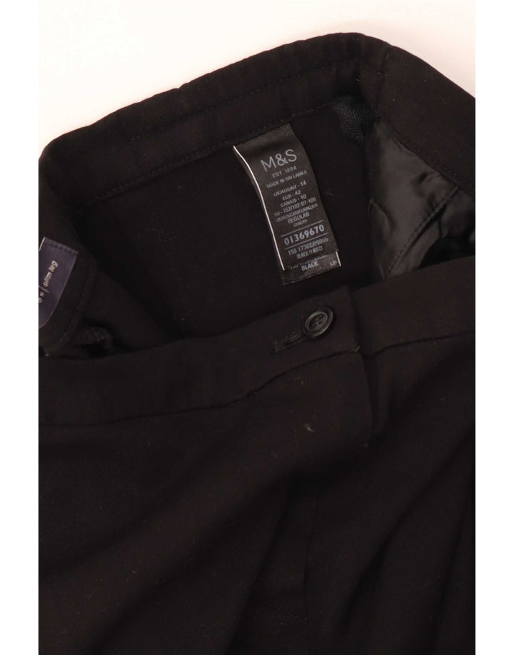 Marks & Spencer Pantalon décontracté pour femme UK 14 Large W34 L30 Noir Polyester