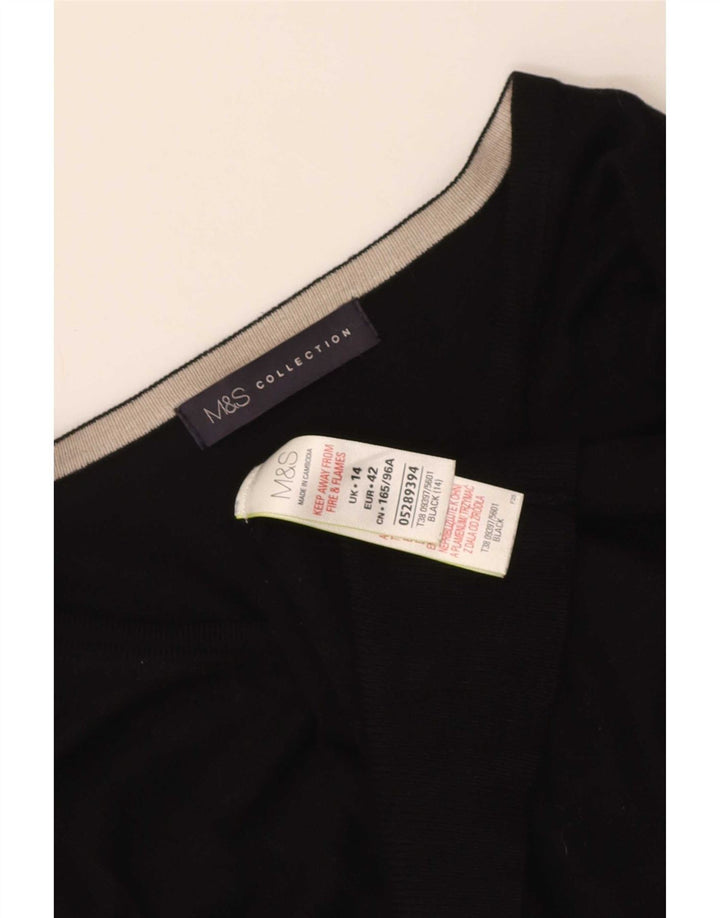 Marks & Spencer Pull Cardigan Femme UK 14 Medium Noir Viscose