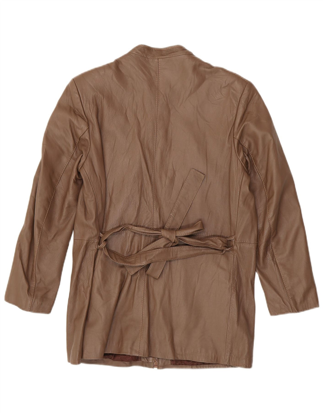manteau en cuir femme vintage UK 14 Cuir brun moyen