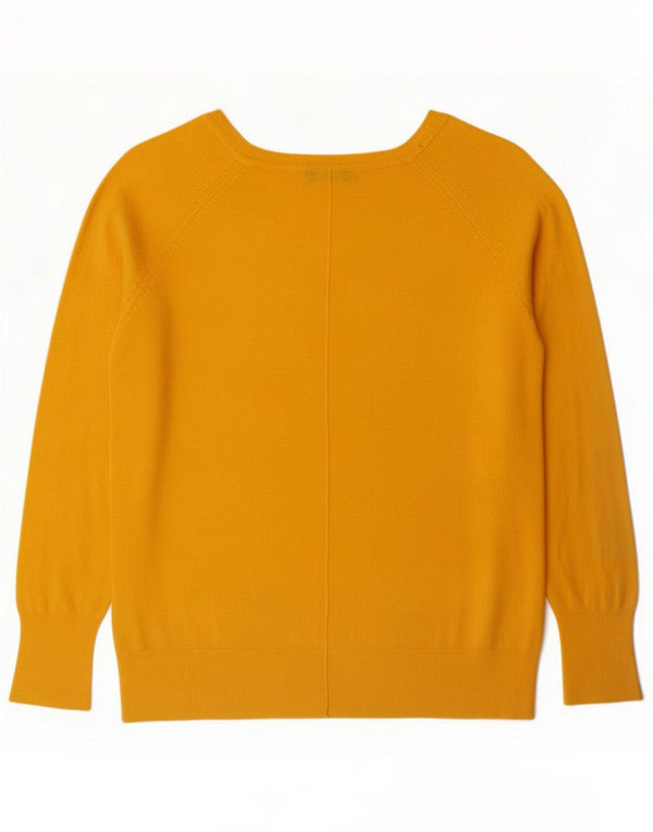Zara Pull col bateau pour femme UK 16 Large Jaune Viscose