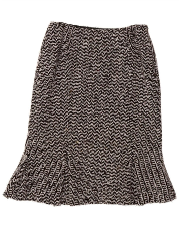 Hobbs Jupe Peplum Femme UK 10 Small W26 Laine à Chevrons Gris
