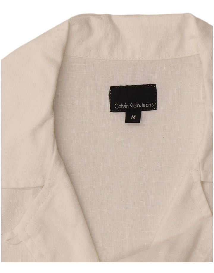 Calvin Klein Jeans Robe trapèze pour femme UK 14 Blanc moyen