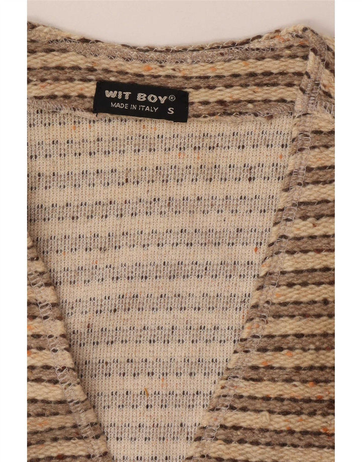 Wit Boy Cardigan sans manches pour homme en laine à rayures beiges