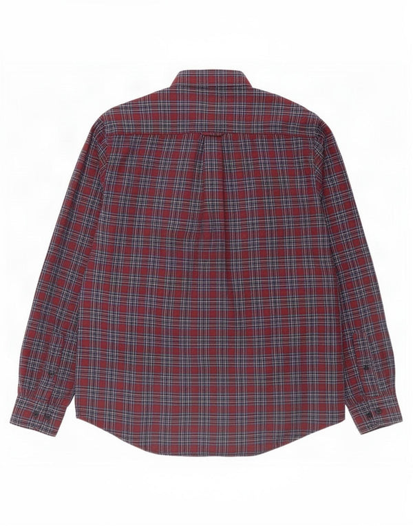 James Pringle Chemise en flanelle pour homme en polyester à carreaux bordeaux moyen