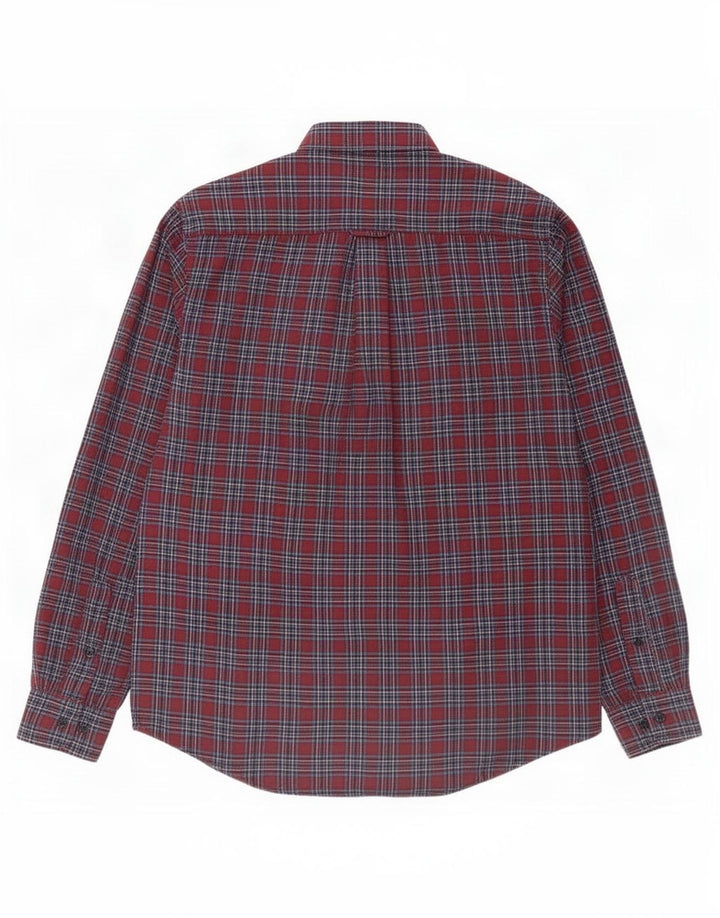 James Pringle Chemise en flanelle pour homme en polyester à carreaux bordeaux moyen