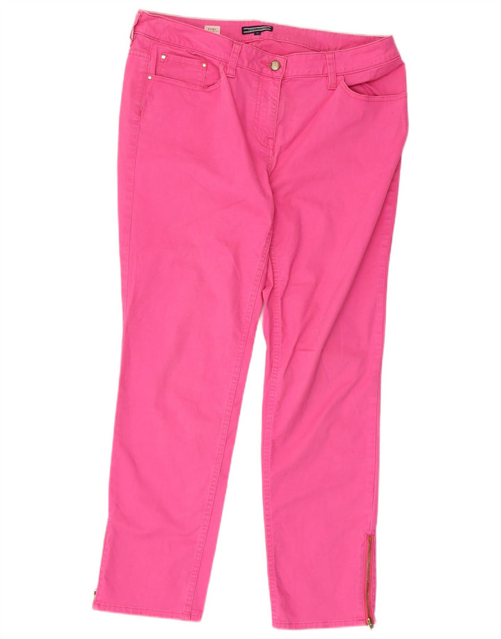 TOMMY HILFIGER Pantalon décontracté droit pour femme US 12 Large W36 L28 Rose