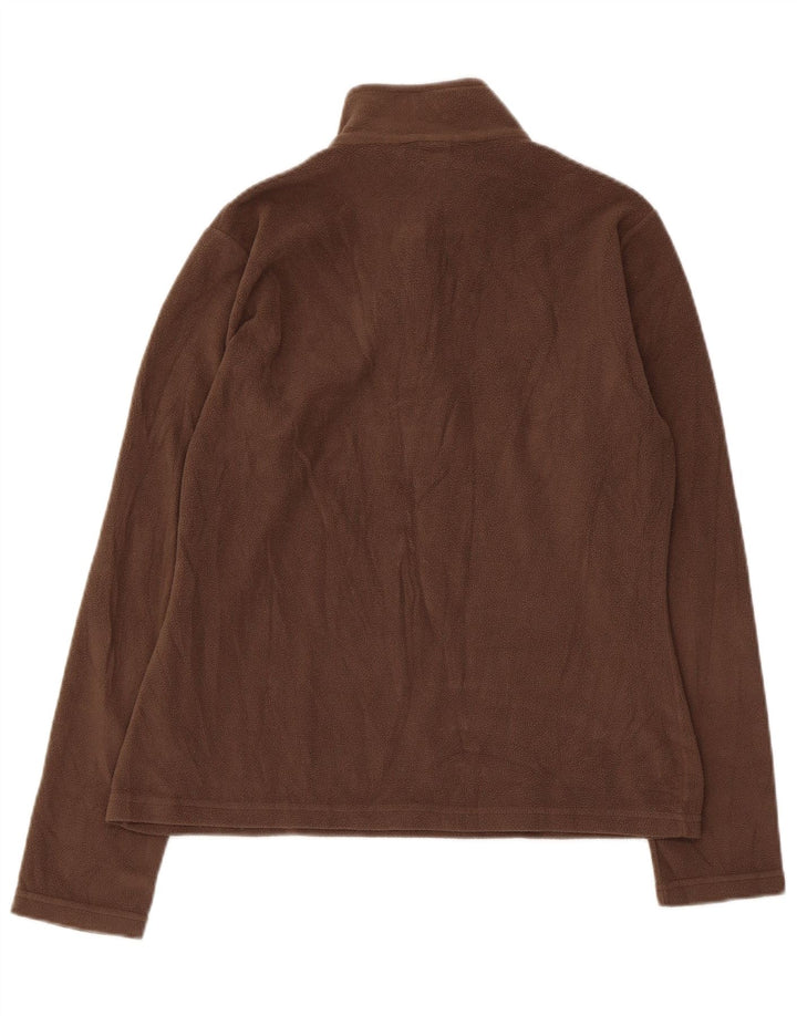 Brugi Pull polaire à col zippé pour femme UK 14 Large Marron Polyester