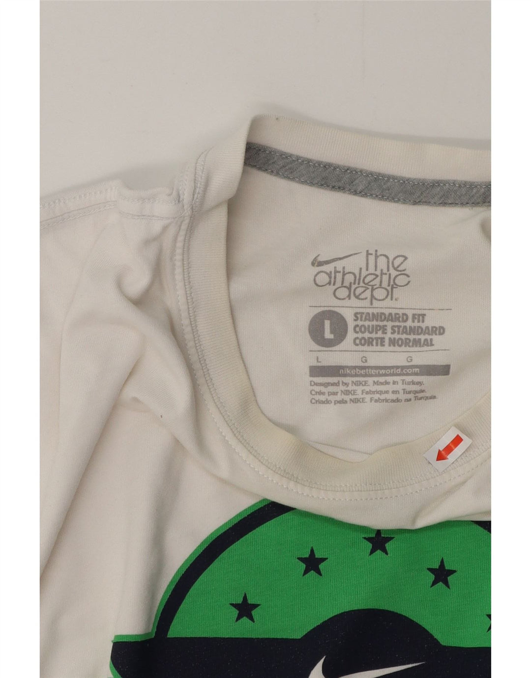 NIKE T-shirt coupe standard pour homme Coupe standard Blanc Taille L