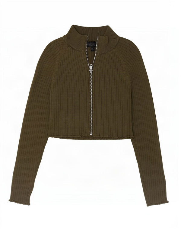 Topshop Cardigan court pour femme UK 8 Small Vert Viscose
