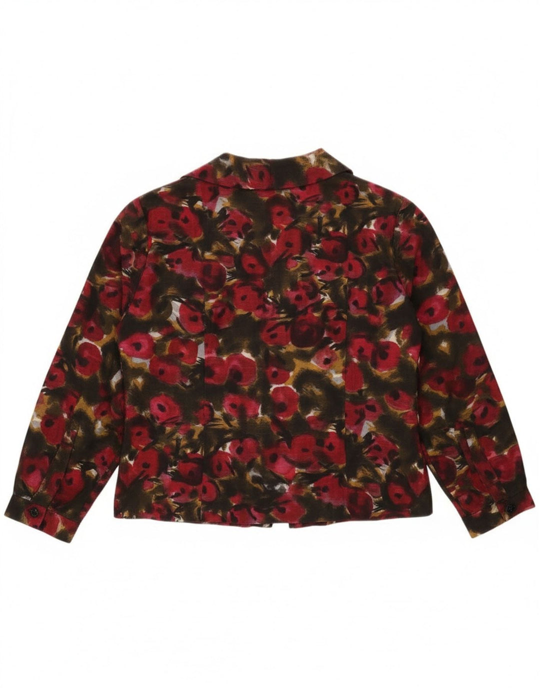 vintage Femme Chemise Blouse UK 16 Grand Floral Multicolore